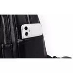 Sac à dos en cuir noir pour femme