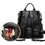 Grand sac à dos cuir noir femme