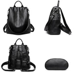 Grand sac à dos cuir noir femme