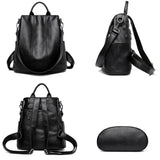 Grand sac à dos cuir noir femme