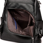 Grand sac à dos cuir noir femme