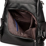 Grand sac à dos cuir noir femme