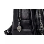 Sac à dos en cuir noir pour femme