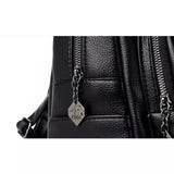 Sac à dos en cuir noir pour femme