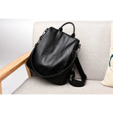 Grand sac à dos cuir noir femme