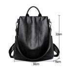Grand sac à dos cuir noir femme