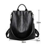 Grand sac à dos cuir noir femme