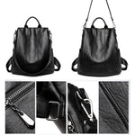 Grand sac à dos cuir noir femme