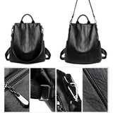 Grand sac à dos cuir noir femme