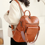 Grand sac à dos en similicuir pour femme