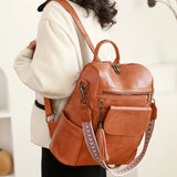 Grand sac à dos en similicuir pour femme
