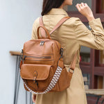 Grand sac à dos en cuir oldschool
