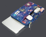 Housse Ordinateur MacBook 12 pouces - Fleurs Fond Bleu